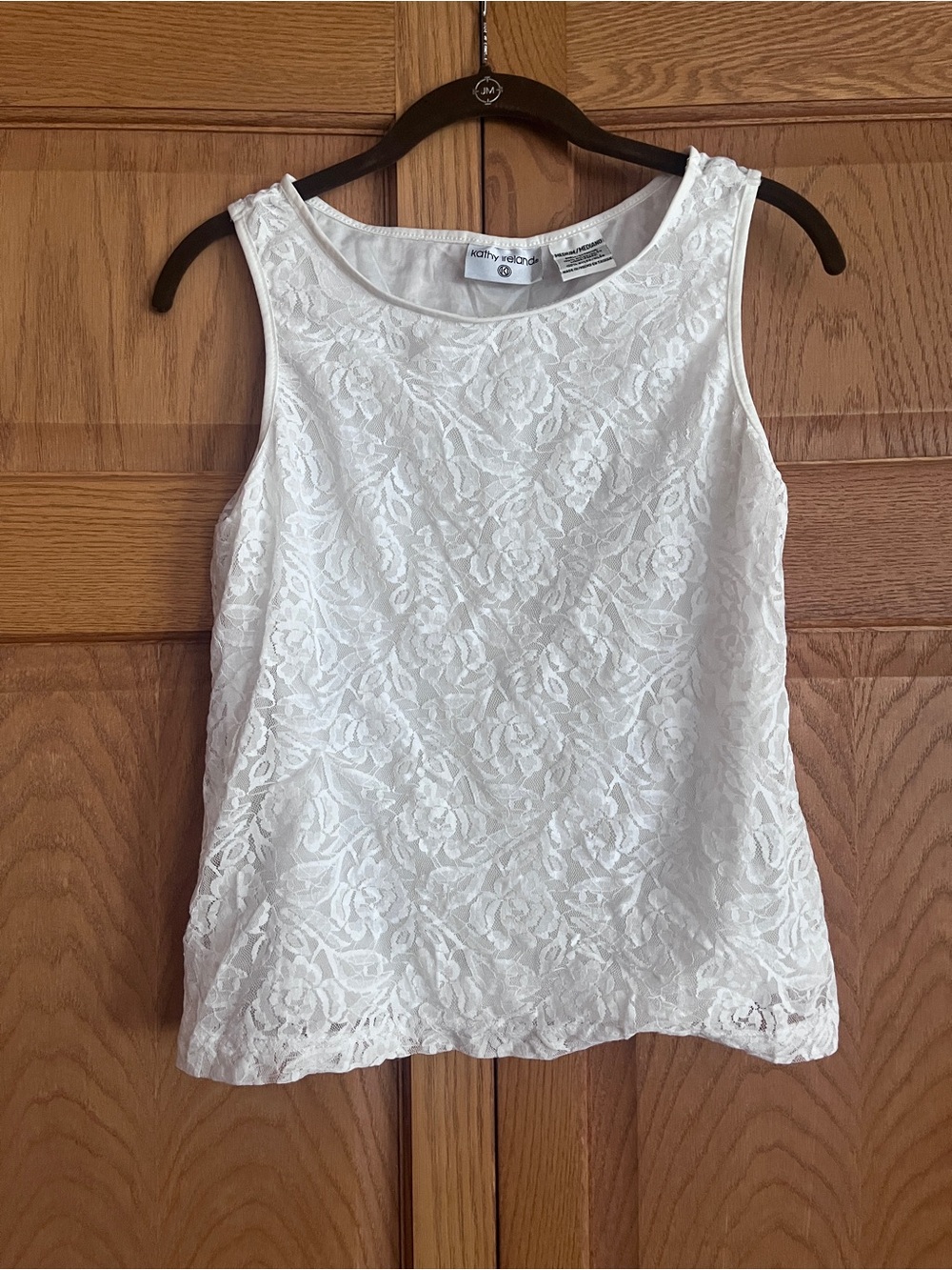 kathy ireland White Lace Overlay Sleeveless Camisole